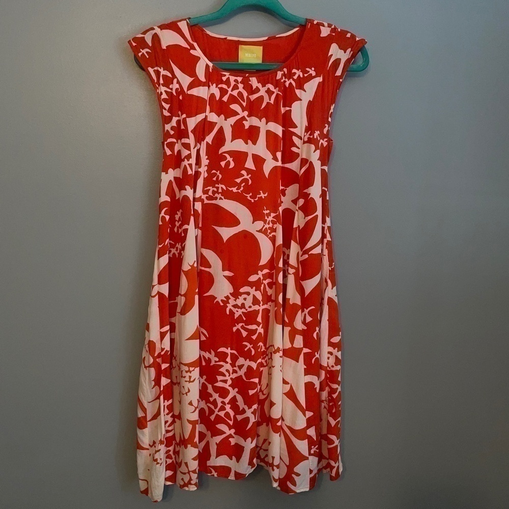 Anthropologie Maeve Indiga Bird Print Lined Swing Dress Size XS - Picture 2 of 12